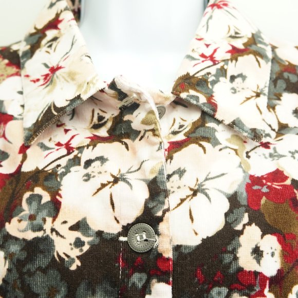 Christopher & Bank Jacket Coat Womens Size Mediuam Buttons Fly Floral - Picture 4 of 4